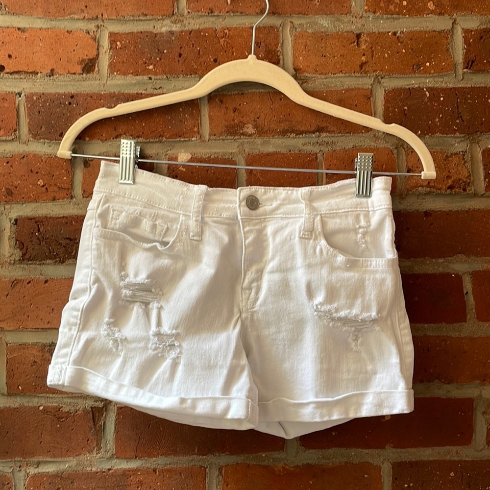 White denim shorts